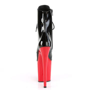 Pleaser FLAMINGO-1020 Platform Ankle Boot (Black Patent/Red)