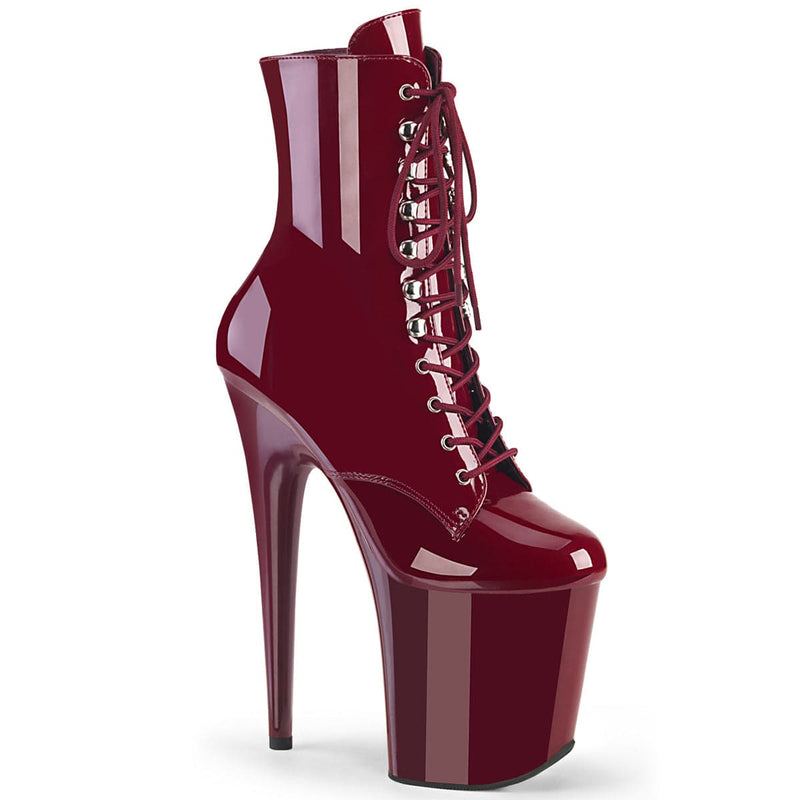 Pleaser FLAMINGO-1020 Platform Ankle Boot (Burgundy Patent/Burgundy)