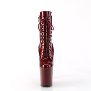 Pleaser FLAMINGO-1020 Platform Ankle Boot (Burgundy Patent/Burgundy)