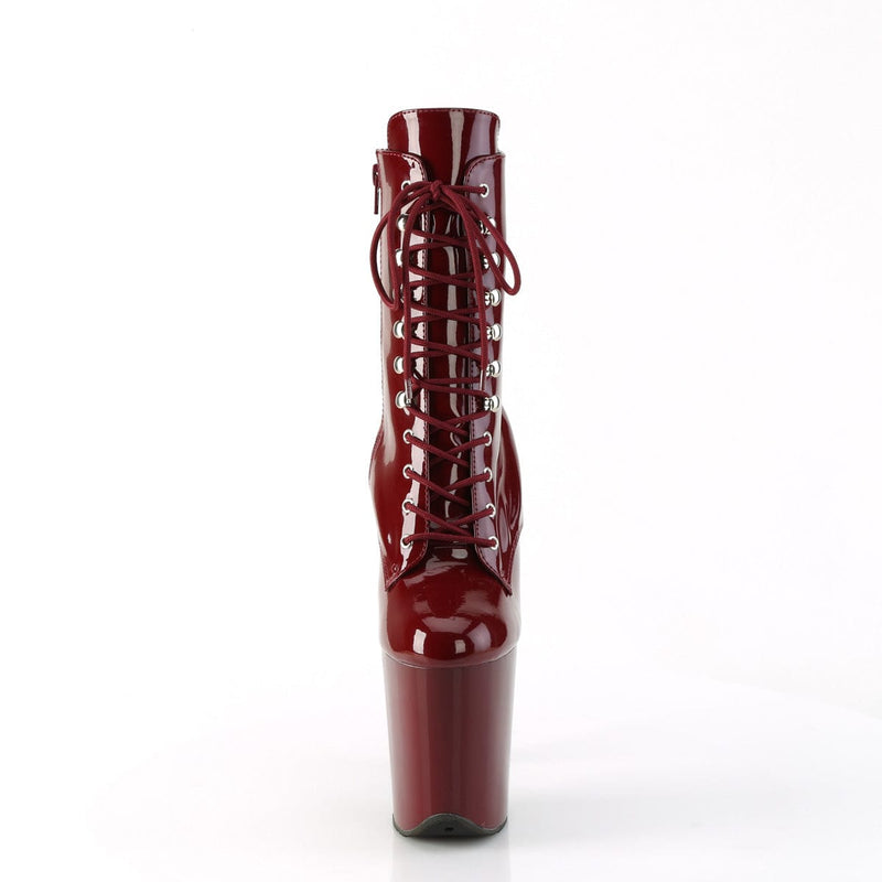 Pleaser FLAMINGO-1020 Platform Ankle Boot (Burgundy Patent/Burgundy)