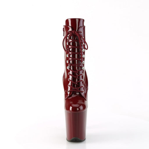 Pleaser FLAMINGO-1020 Platform Ankle Boot (Burgundy Patent/Burgundy)