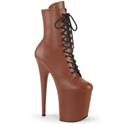 Pleaser FLAMINGO-1020 Platform Ankle Boot (Caramel Faux Leather/Caramel Matte)