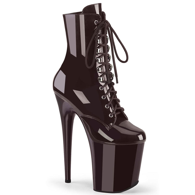 Pleaser FLAMINGO-1020 Platform Ankle Boot (Coffee Patent/Coffee)