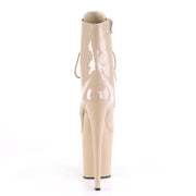 Pleaser FLAMINGO-1020 Platform Ankle Boot (Nude Patent/Nude)