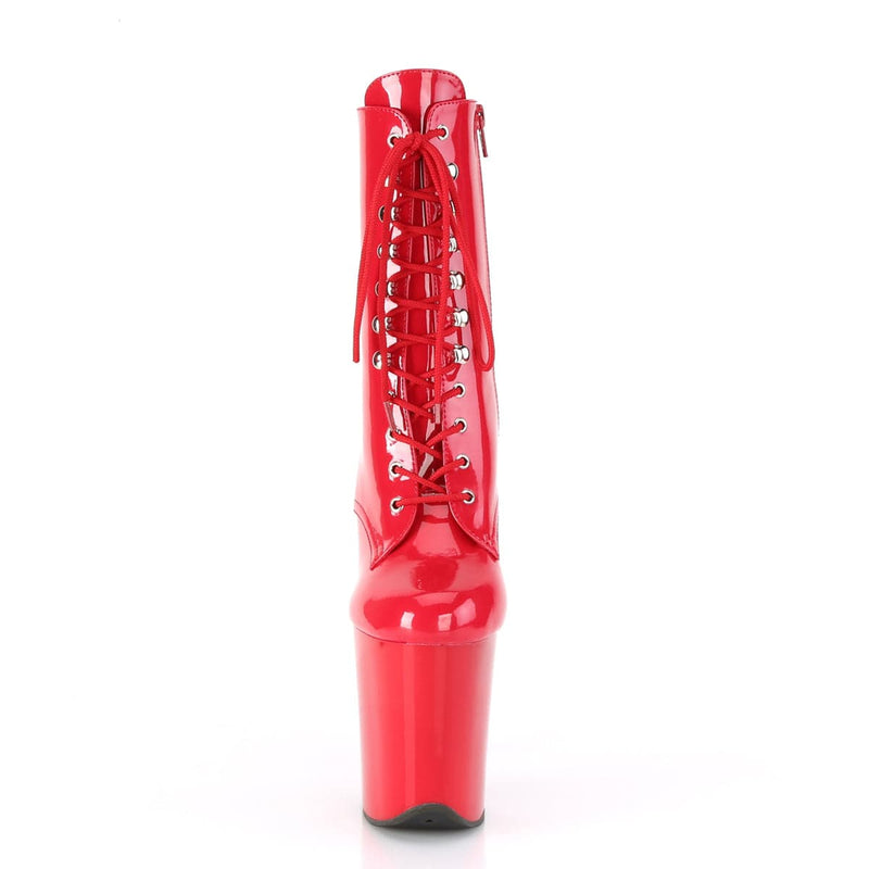 Pleaser FLAMINGO-1020 Platform Ankle Boot (Red Patent/Red)