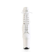 Pleaser FLAMINGO-1020 Platform Ankle Boot (White Faux Leather/White Matte)