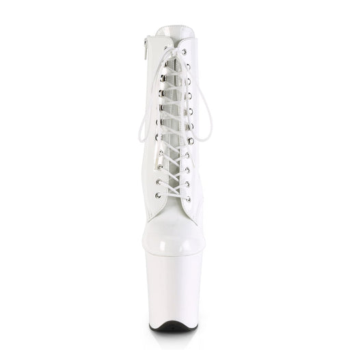 Pleaser FLAMINGO-1020 Platform Ankle Boot (White Patent/White)