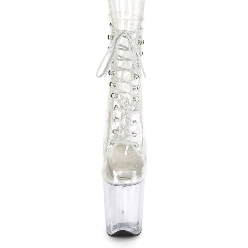 Pleaser FLAMINGO-1020C Platform Ankle Boot (Clear/Clear)