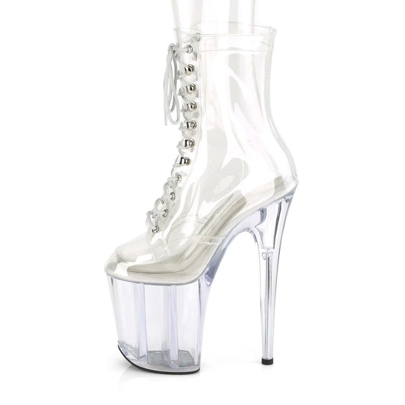 Pleaser FLAMINGO-1020C Platform Ankle Boot (Clear/Clear)