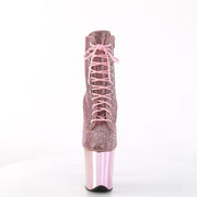 Pleaser FLAMINGO-1020CHRS Platform Ankle Boot (Baby Pink Rhinestone/Baby Pink Chrome)