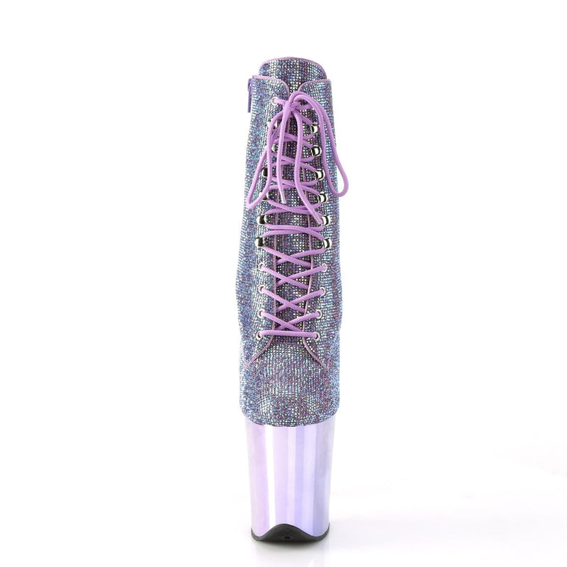 Pleaser FLAMINGO-1020CHRS Platform Ankle Boot (Lavender Multi Rhinestone/Lavender Chrome)