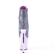 Pleaser FLAMINGO-1020CHRS Platform Ankle Boot (Lavender Multi Rhinestone/Lavender Chrome)
