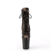 Pleaser FLAMINGO-1020CM Platform Ankle Boot (Green Camo-Mesh/Black Matte)