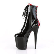 Pleaser FLAMINGO-1020FH Platform Ankle Boot (Black Patent/Black)