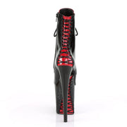 Pleaser FLAMINGO-1020FH Platform Ankle Boot (Black Patent/Black)