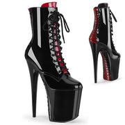 Pleaser FLAMINGO-1020FH Platform Ankle Boot (Black Patent/Black)