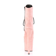 Pleaser FLAMINGO-1020FS Platform Ankle Boot (Baby Pink Faux Suede/Baby Pink Faux Suede)