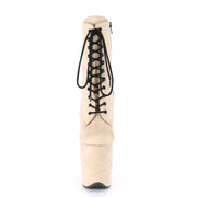 Pleaser FLAMINGO-1020FS Platform Ankle Boot (Beige Faux Suede/Beige Faux Suede)