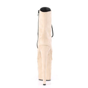 Pleaser FLAMINGO-1020FS Platform Ankle Boot (Beige Faux Suede/Beige Faux Suede)