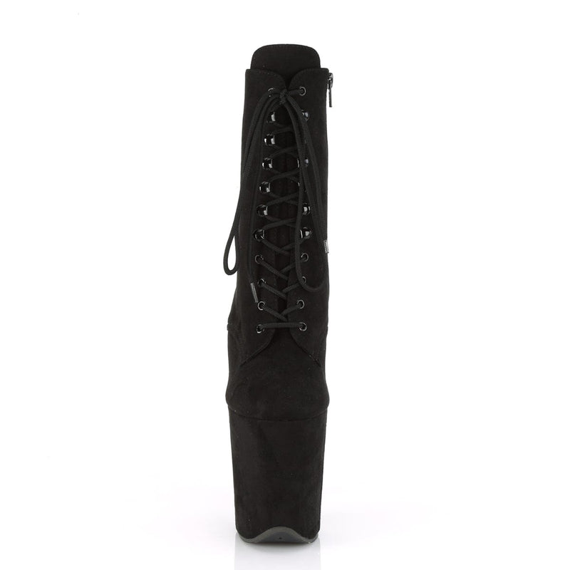 Pleaser FLAMINGO-1020FS Platform Ankle Boot (Black Faux Suede/Black Faux Suede)