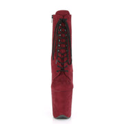 Pleaser FLAMINGO-1020FS Platform Ankle Boot (Burgundy Faux Suede/Burgundy Faux Suede)