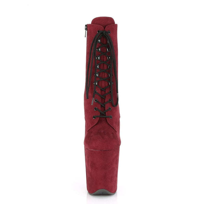 Pleaser FLAMINGO-1020FS Platform Ankle Boot (Burgundy Faux Suede/Burgundy Faux Suede)