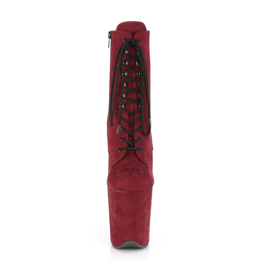 Pleaser FLAMINGO-1020FS Platform Ankle Boot (Burgundy Faux Suede/Burgundy Faux Suede)