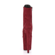 Pleaser FLAMINGO-1020FS Platform Ankle Boot (Burgundy Faux Suede/Burgundy Faux Suede)