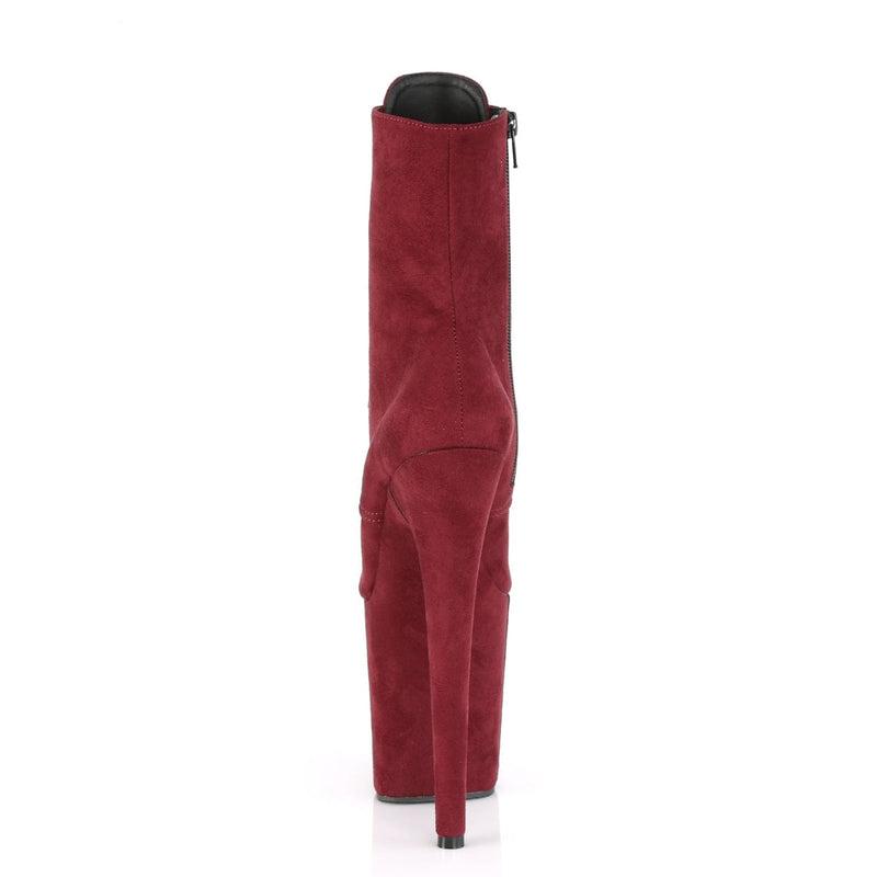 Pleaser FLAMINGO-1020FS Platform Ankle Boot (Burgundy Faux Suede/Burgundy Faux Suede)