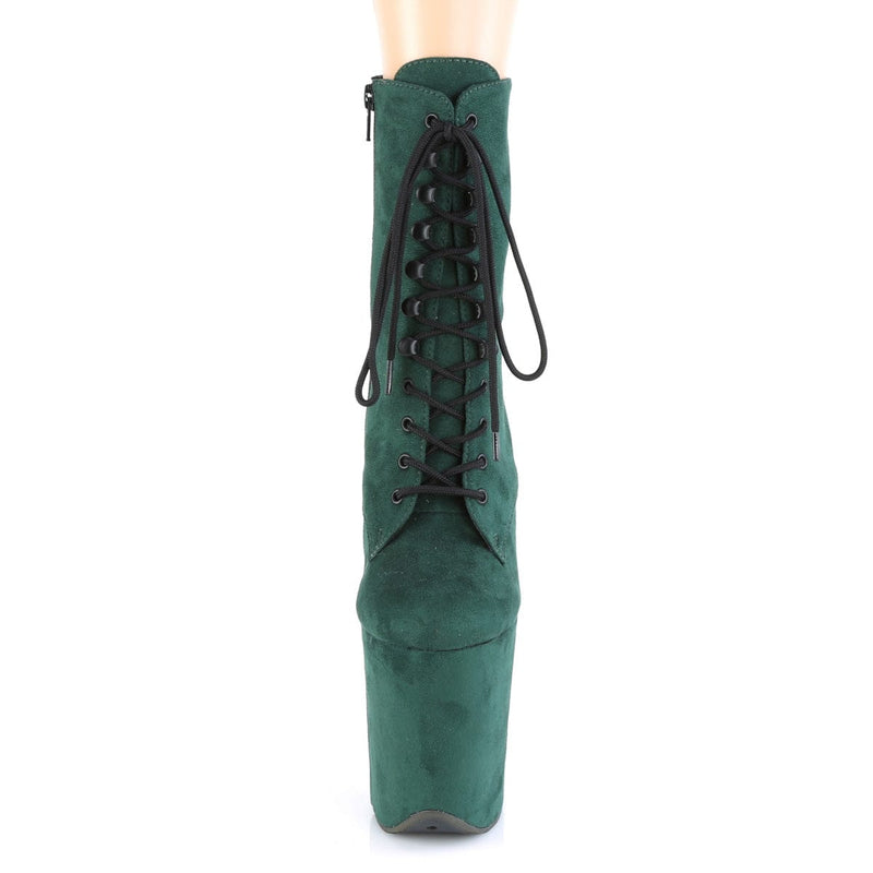 Pleaser FLAMINGO-1020FS Platform Ankle Boot (Emerald Green Faux Suede/Emerald Green F.Suede)