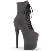 Pleaser FLAMINGO-1020FS Platform Ankle Boot (Grey Faux Suede/Grey Faux Suede)