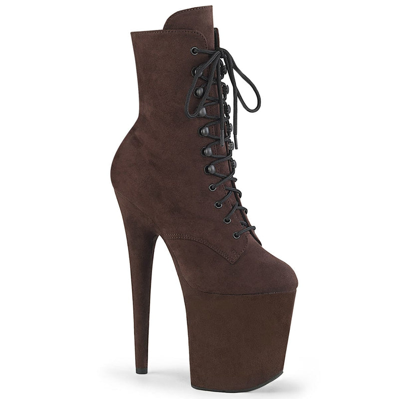 Pleaser FLAMINGO-1020FS Platform Ankle Boot (Mocha Faux Suede/Mocha Faux Suede)