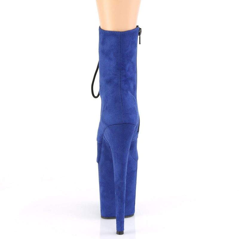 Pleaser FLAMINGO-1020FS Platform Ankle Boot (Royal Blue Faux Suede/Royal Blue Faux Suede)