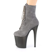 Pleaser FLAMINGO-1020FST Platform Ankle Boot (Grey Faux Suede/Frosted Grey)