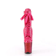 Pleaser FLAMINGO-1020HG Platform Ankle Boot (Hot Pink Holo Patent/Rainbow Glitter)