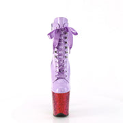 Pleaser FLAMINGO-1020HG Platform Ankle Boot (Lavender Holo Patent/Rainbow Glitter)