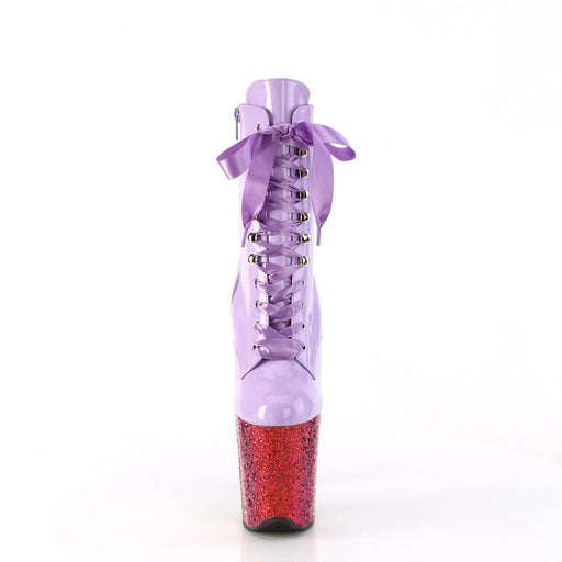 Pleaser FLAMINGO-1020HG Platform Ankle Boot (Lavender Holo Patent/Rainbow Glitter)