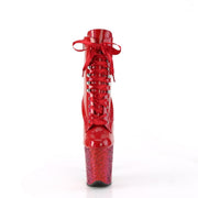 Pleaser FLAMINGO-1020HG Platform Ankle Boot (Red Holo Patent/Rainbow Glitter)