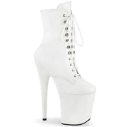 Pleaser FLAMINGO-1020WR Platform Ankle Boot (White Faux Leather/White Faux Leather)