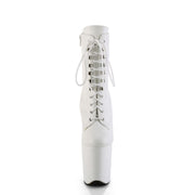 Pleaser FLAMINGO-1020WR Platform Ankle Boot (White Faux Leather/White Faux Leather)
