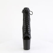 Pleaser FLAMINGO-1021 Platform Ankle Boot (Black Faux Leather/Black Matte)