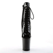 Pleaser FLAMINGO-1021 Platform Ankle Boot (Black Patent/Black)