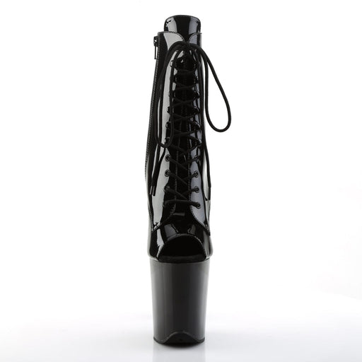 Pleaser FLAMINGO-1021 Platform Ankle Boot (Black Patent/Black)