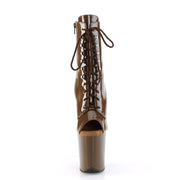 Pleaser FLAMINGO-1021 Platform Ankle Boot (Mocha Patent/Mocha)