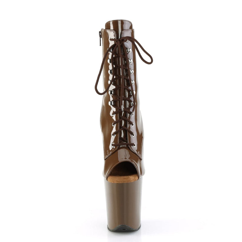 Pleaser FLAMINGO-1021 Platform Ankle Boot (Mocha Patent/Mocha)