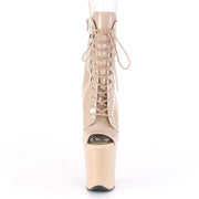 Pleaser FLAMINGO-1021 Platform Ankle Boot (Nude Patent/Nude)