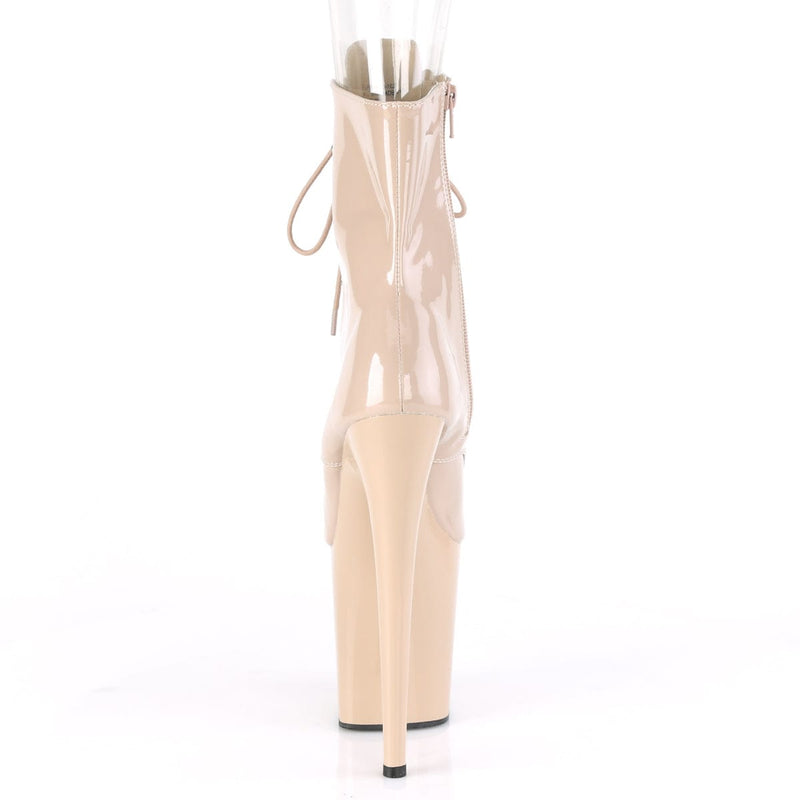 Pleaser FLAMINGO-1021 Platform Ankle Boot (Nude Patent/Nude)