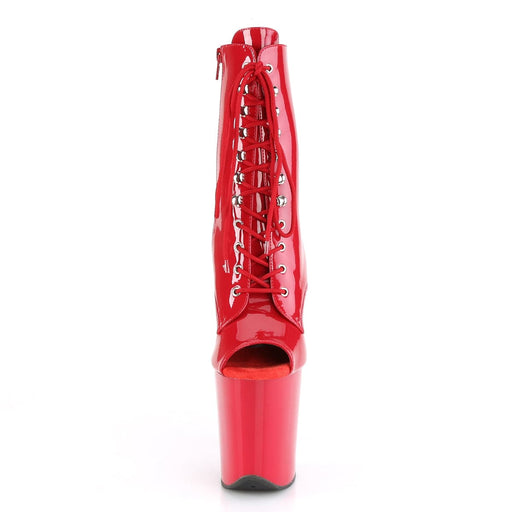 Pleaser FLAMINGO-1021 Platform Ankle Boot (Red Patent/Red)