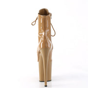 Pleaser FLAMINGO-1021 Platform Ankle Boot (Toffee Patent/Toffee)