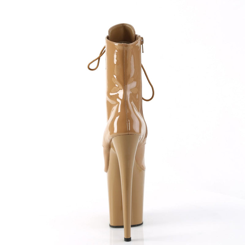 Pleaser FLAMINGO-1021 Platform Ankle Boot (Toffee Patent/Toffee)
